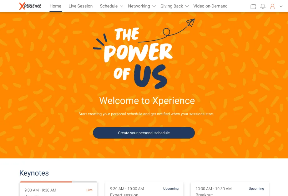 Xperience event platform built by Dexper